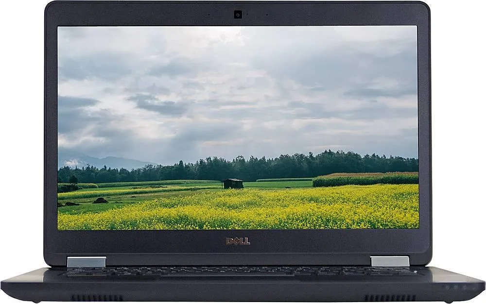 Silver 14-inch Dell Latitude E5470 laptop closed on white background