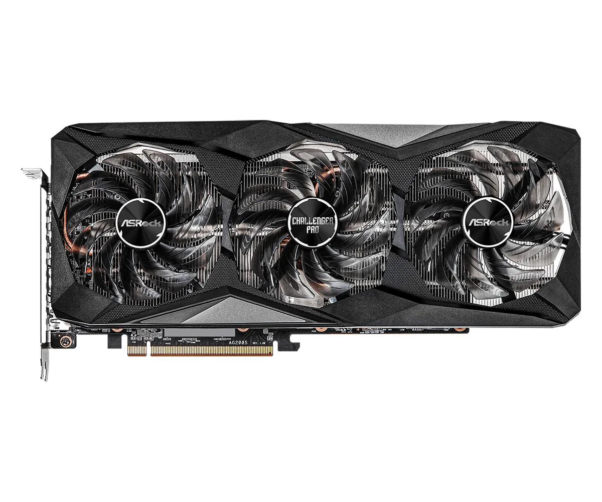 ASRock Radeon RX 6700 XT Challenger Pro 12GB graphics card, triple-fan cooler, metal backplate