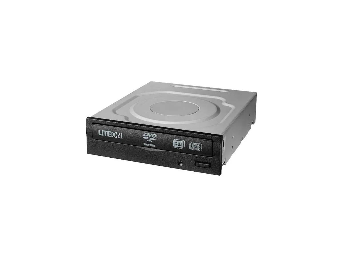 Black tray-loading DVD burner with SATA interface