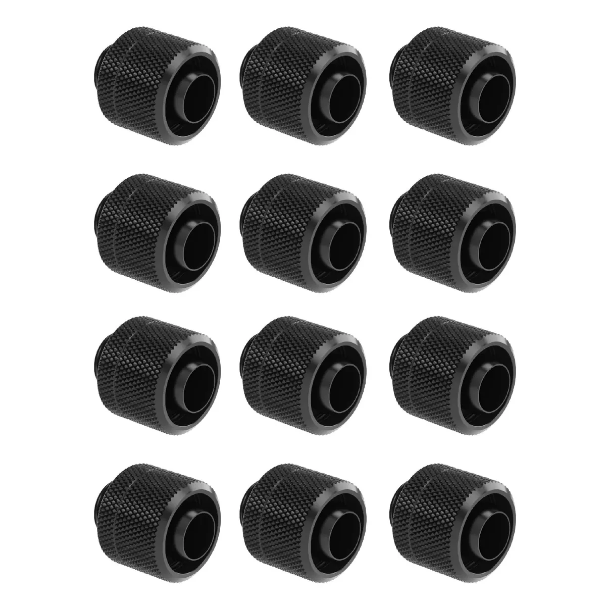 Twelve black chrome brass G1/4 compression fittings for 3/8 ID 1/2 OD soft tubing