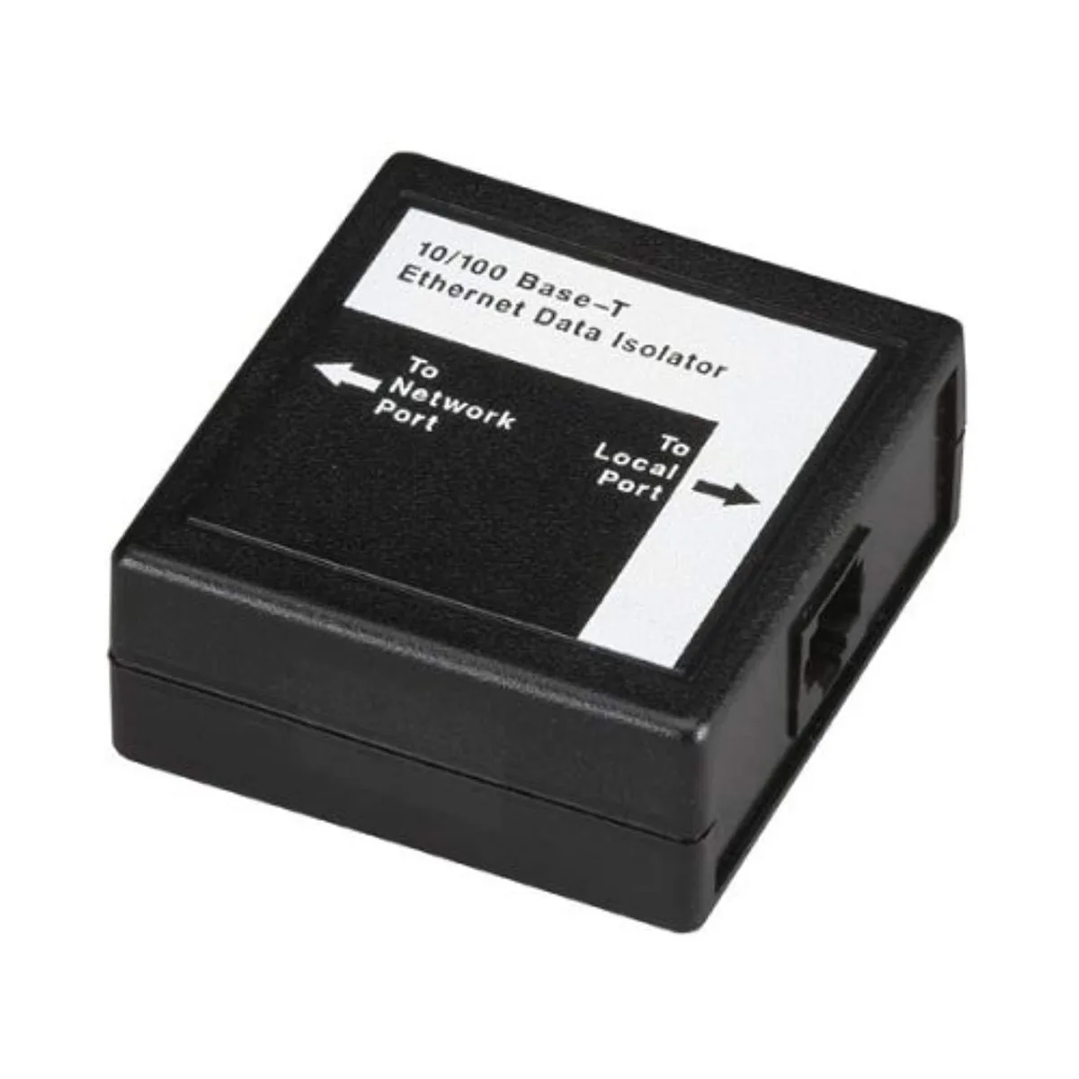 Compact Ethernet data isolator with two RJ-45 ports