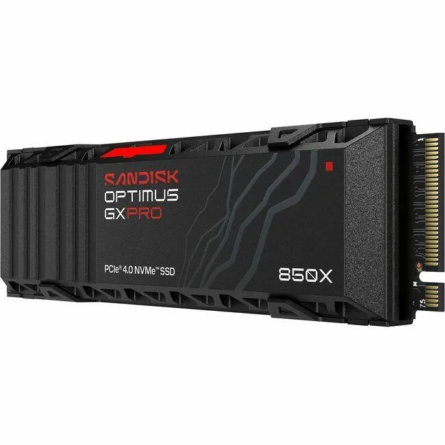 Black M.2 2280 SSD with integrated metal heatsink and RGB LED strip