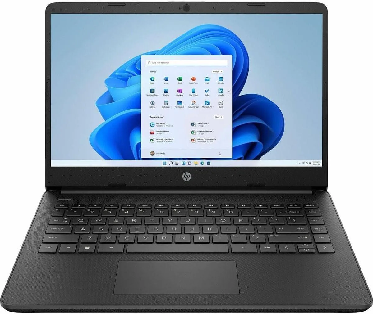 14 inch black laptop with HD touchscreen display
