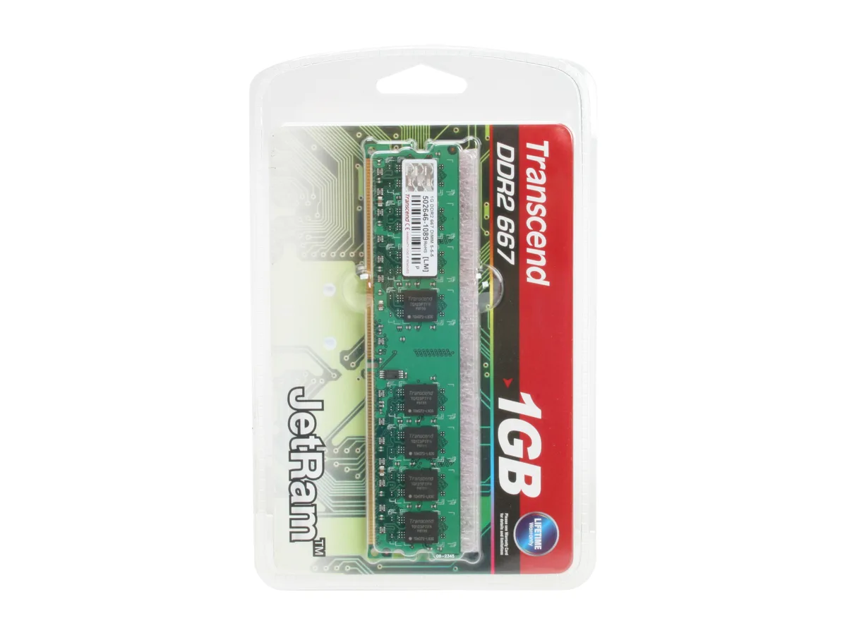 Transcend Transcend JM667QLJ-1G 1GB DDR2 667 desktop RAM — product photo