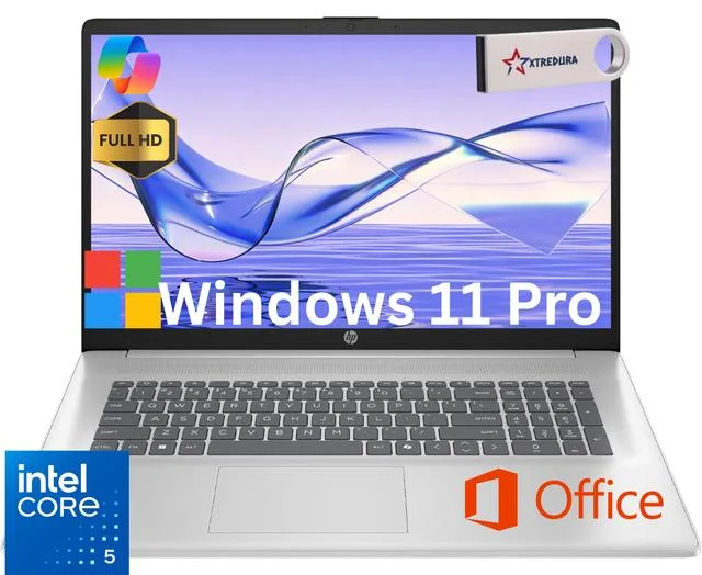 HP HP 17 Laptop Intel Core 5 120U 24GB 1TB SSD 17.3" FHD Windows 11 Pro Silver — product photo