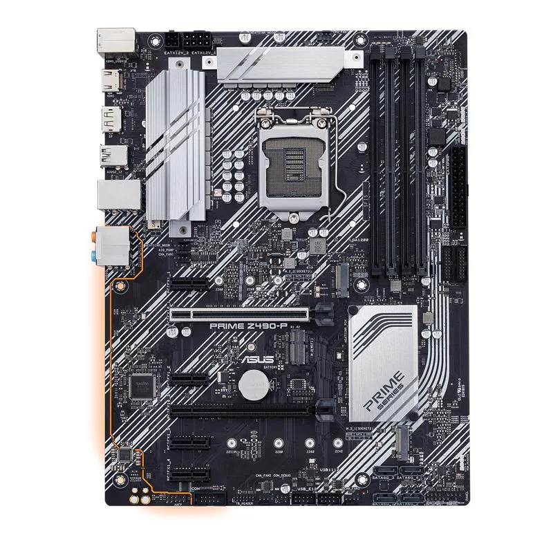 ASUS PRIME Z490-P ATX motherboard with I/O shield in anti-static bag