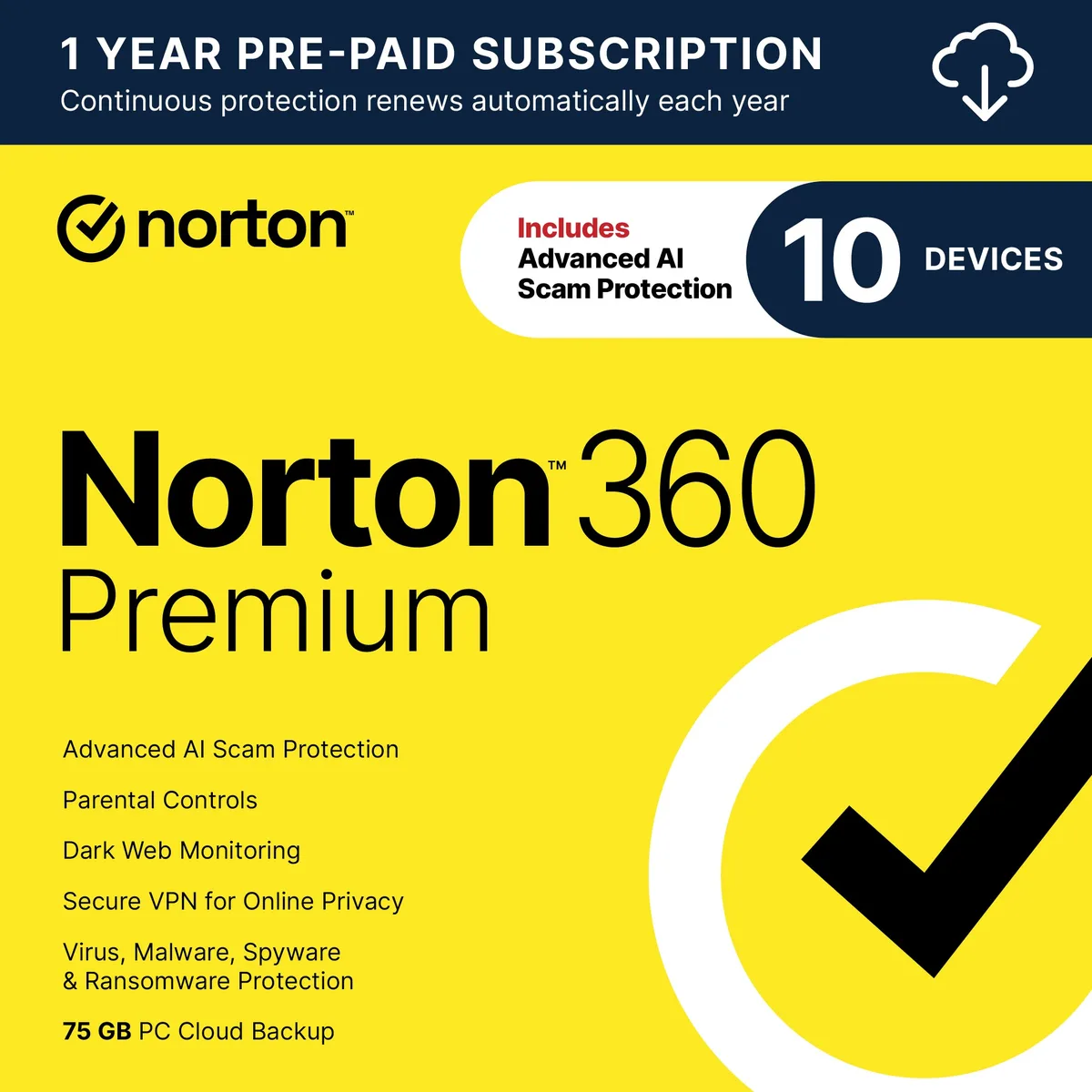 Norton Norton 360 Premium 2026 Antivirus 10 Devices 21390786 — product photo