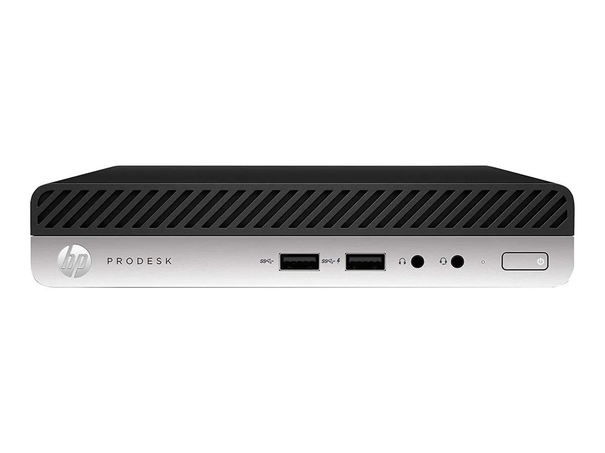 Small black HP ProDesk 400 G4 Mini PC