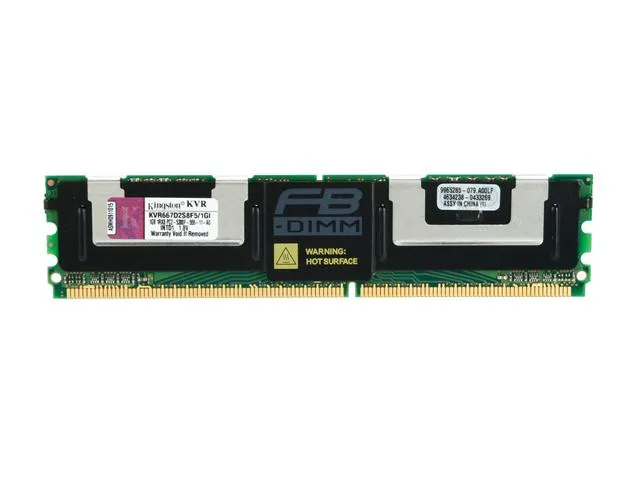 Green 240-pin DDR2 server memory module with black chips and gold contacts