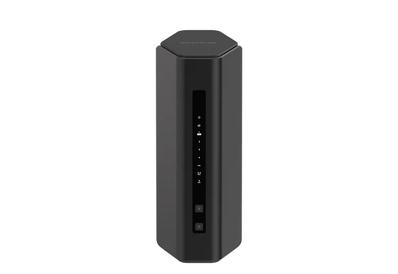 White rectangular router with curved edges and four internal antennas