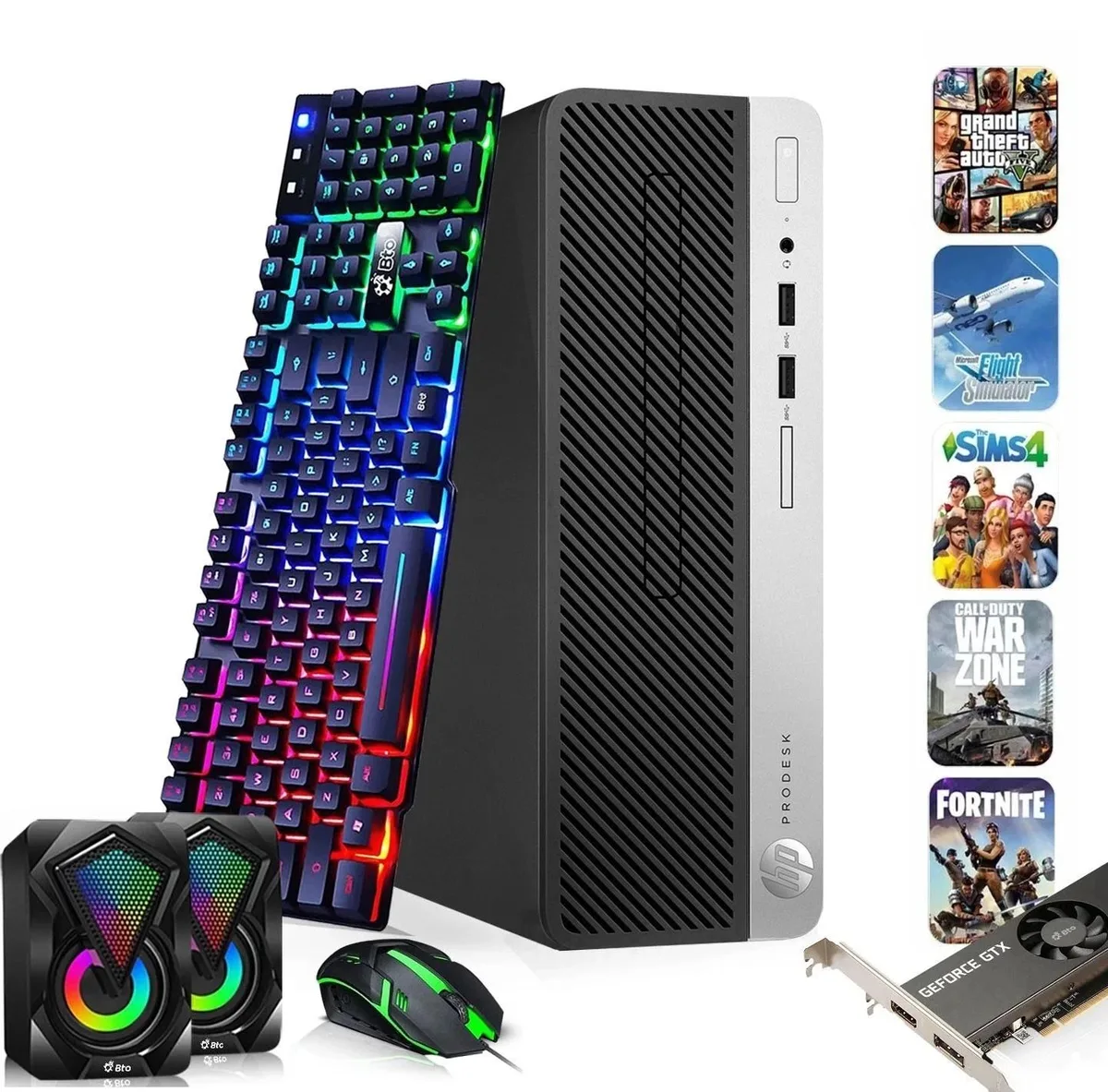 Compact black HP 400 G5 small form factor desktop tower