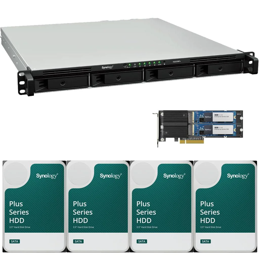 Synology Inc. Synology RS826RP+ Ryzen V1500B 4-Bay Rackmount NAS 4GB 3.2TB Cache 80TB Drives — product photo