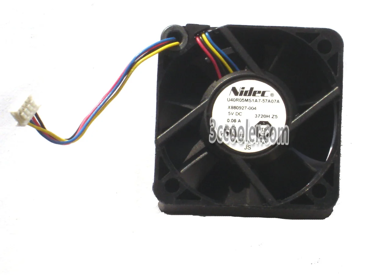 Black 40mm square fan with four-pin connector