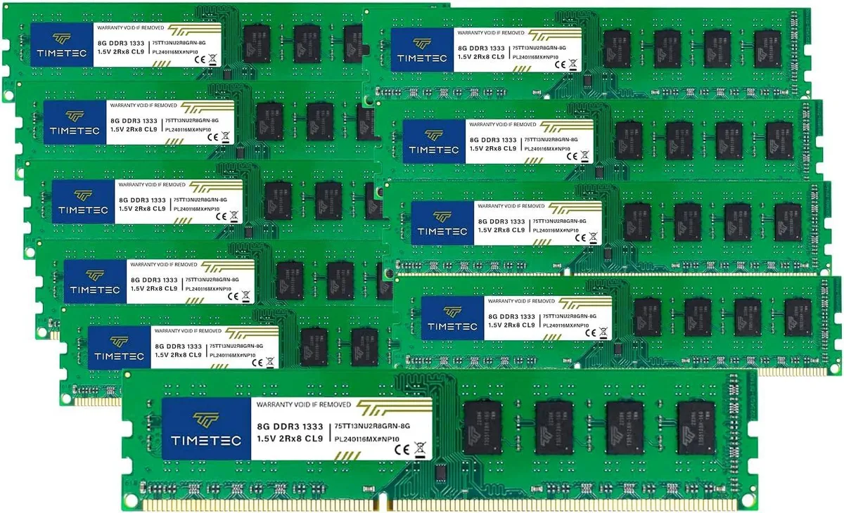 Timetec Timetec 80GB Kit (10×8GB) DDR3 1333 PC3-10600 1.5V CL9 240-pin UDIMM desktop RAM — product photo