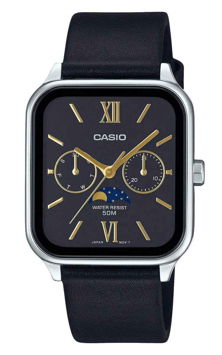 CASIO CASIO MTP-M305L-1A2V Black Dial Leather Strap Watch 34.00 mm 50m — product photo