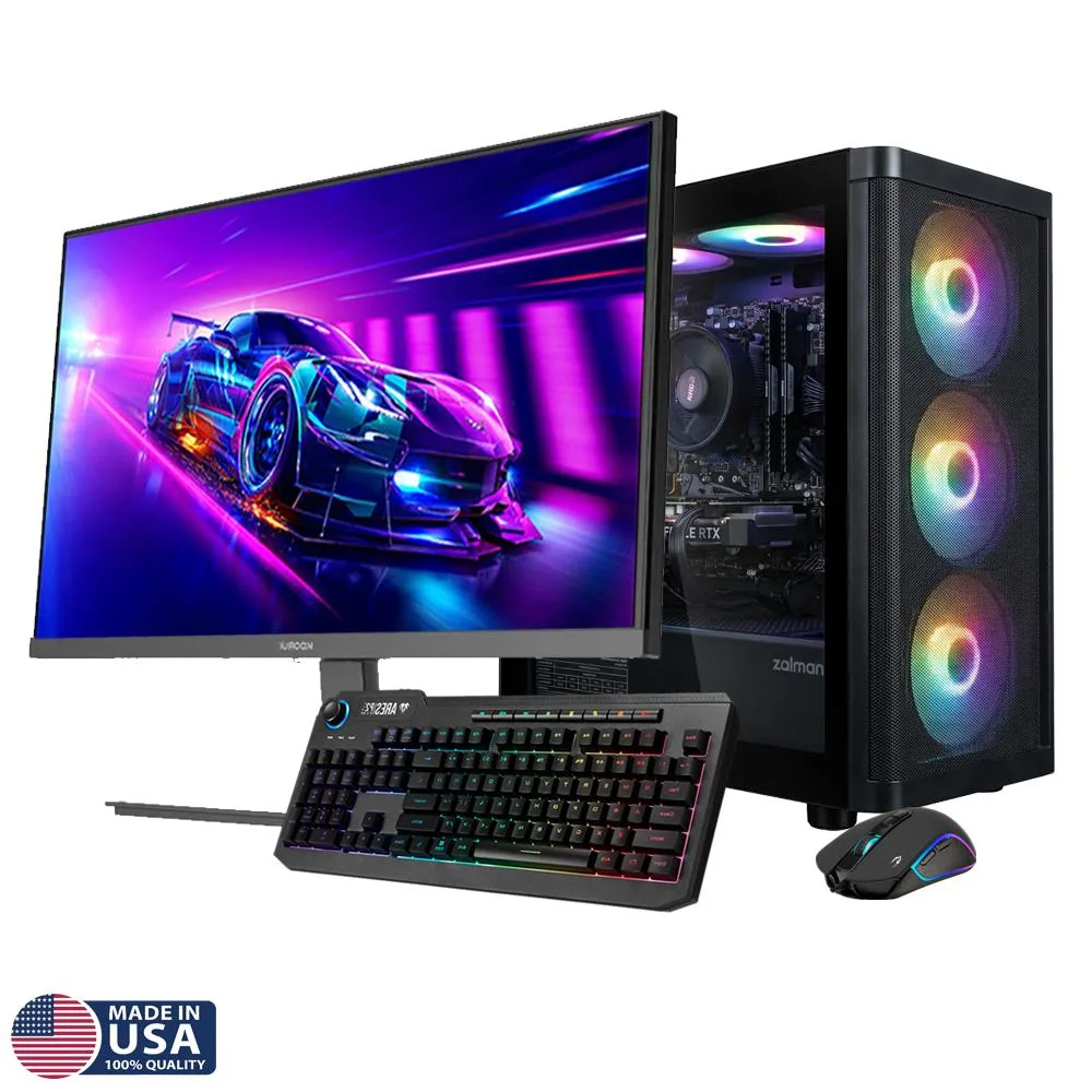 Gigatech Gaming Gigatech Gaming Apollo 5 gaming PC Ryzen 5 5500 ARC A380 32GB DDR4 512GB SSD 24" 75Hz monitor — product photo