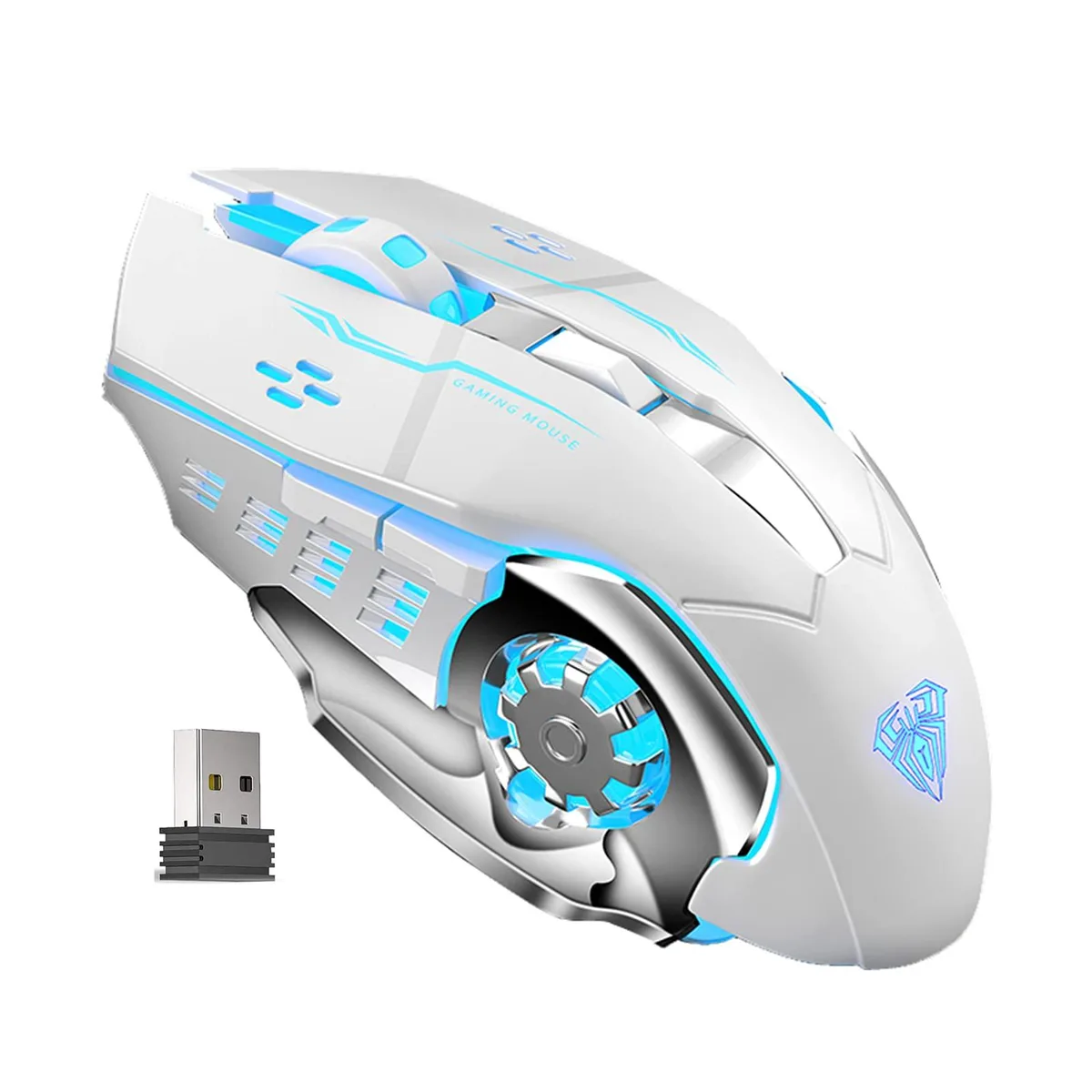 Vszerda Vszerda SC100 White Wireless Gaming Mouse 800-1600 DPI 6 Buttons 800mAh — foto produk