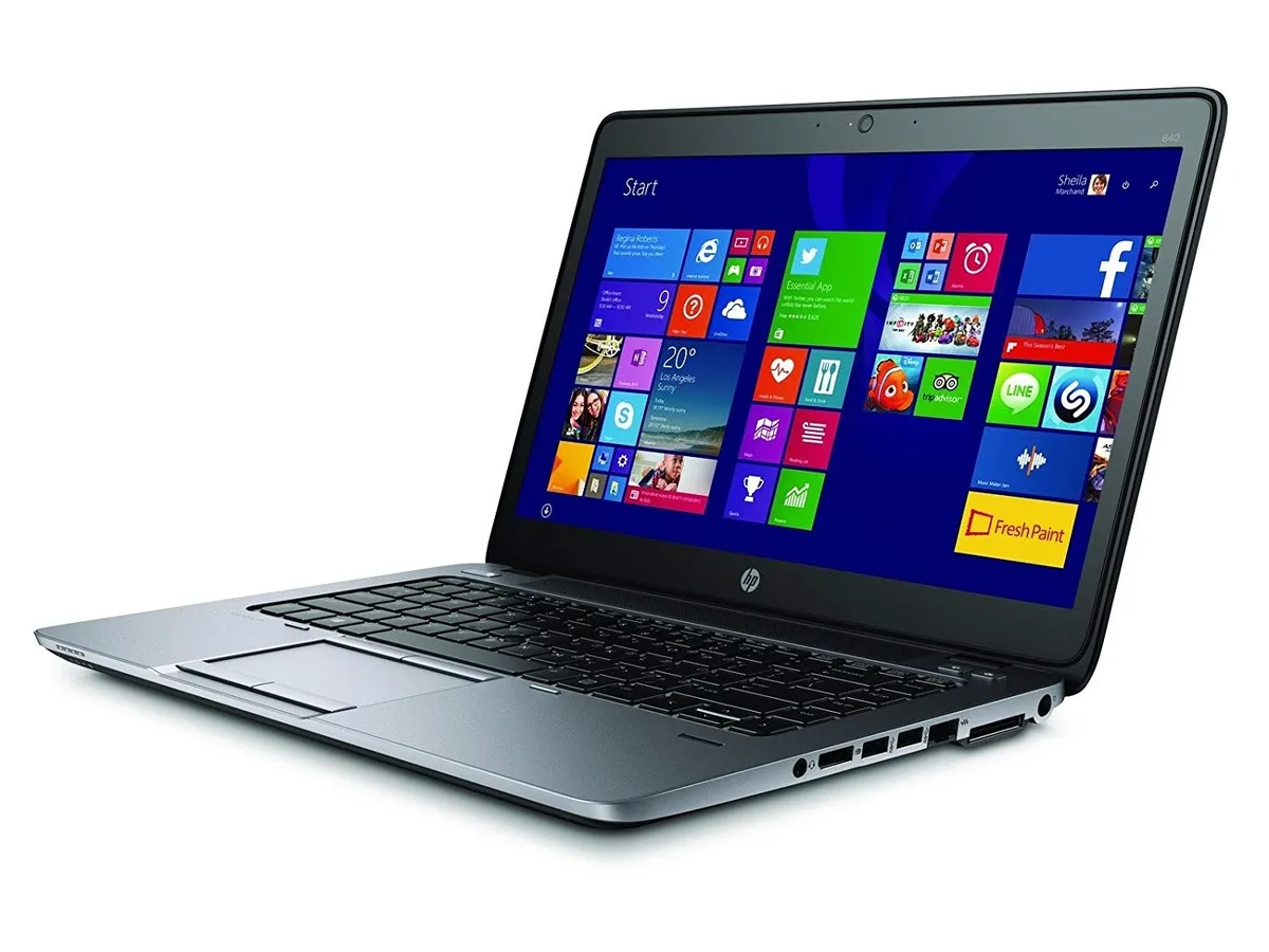 Silver 14-inch business laptop closed lid matte finish