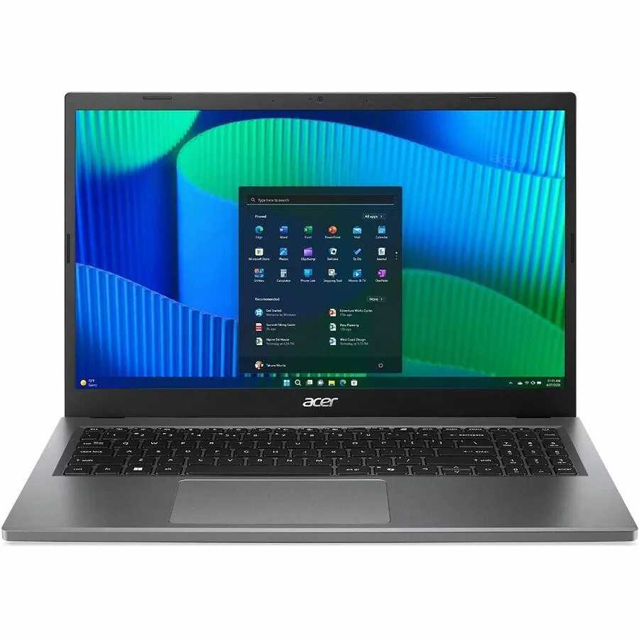 Silver Acer Extensa 15.6 inch laptop closed on desk