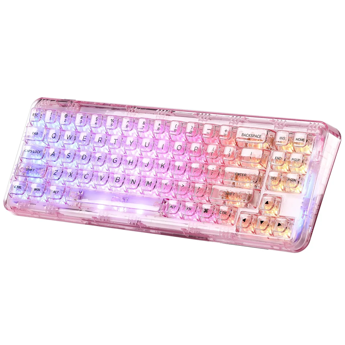 YUNZII YUNZII X71 Wireless Mechanical Gaming Keyboard Pink Crystal Linear Switch — product photo