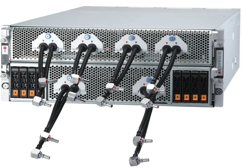 Supermicro Supermicro SYS-421GE-TNHR2-LCC-G1 4U rack server dual Xeon 8570 3TB DDR5 2x 960GB NVMe 8x H200 — product photo