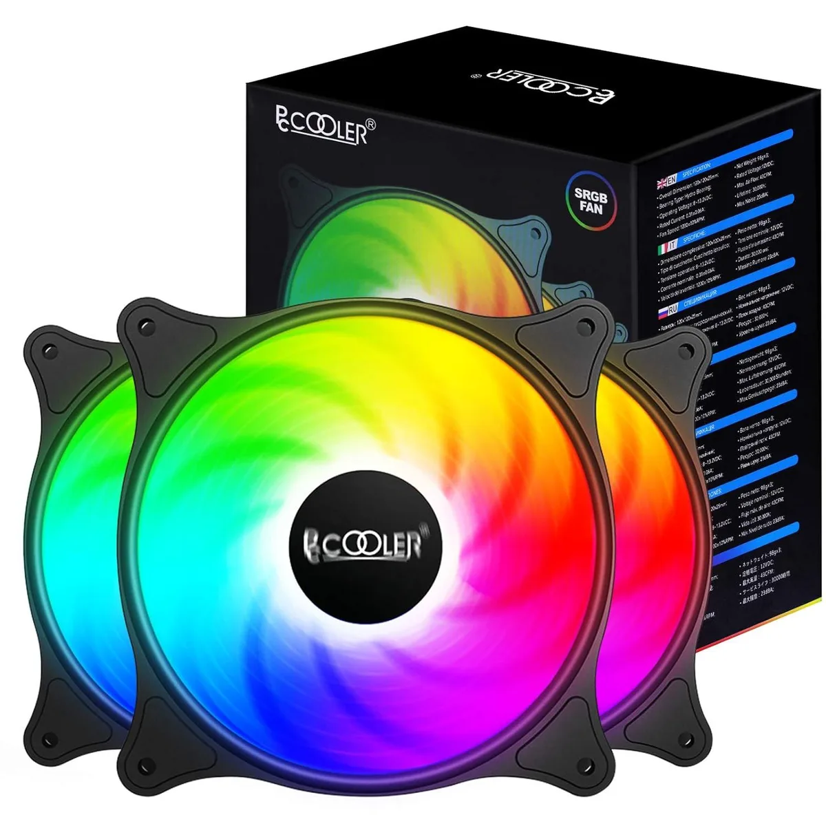 BFKK BFKK FX-120 120 mm case fan 3-pack 1200 rpm 31.68 CFM 18 dBA hydraulic bearing RGB — product photo