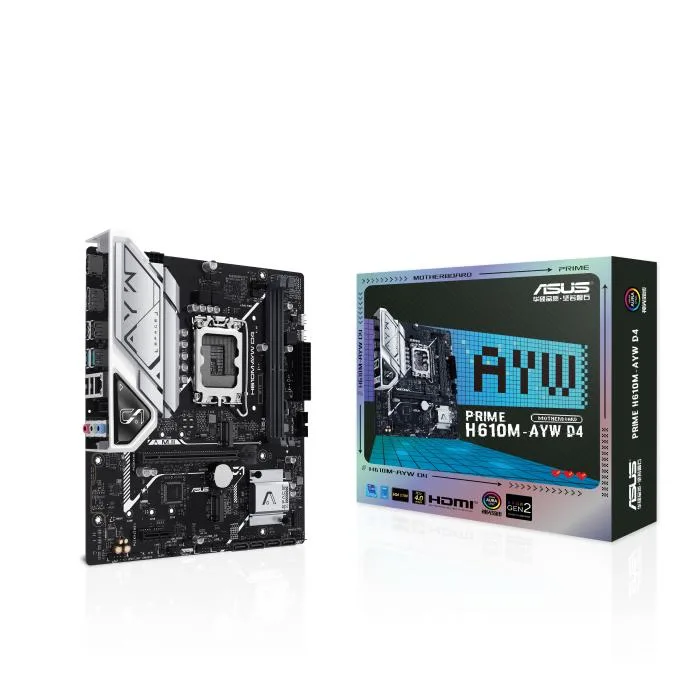 White micro-ATX motherboard with silver heatsinks and black PCB