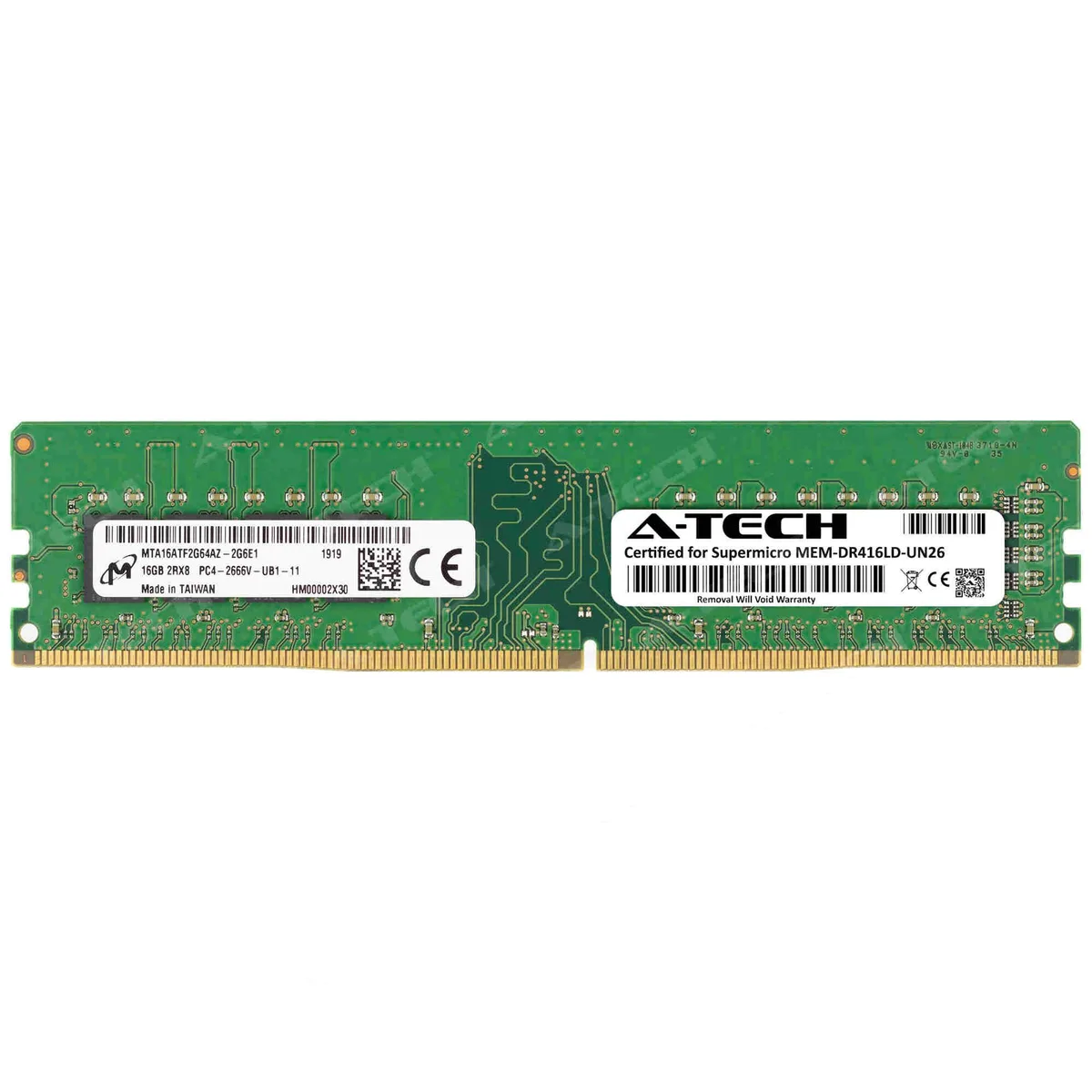 A-Tech A-Tech Supermicro Certified 16GB DDR4 2666MHz CL19 Desktop RAM — product photo