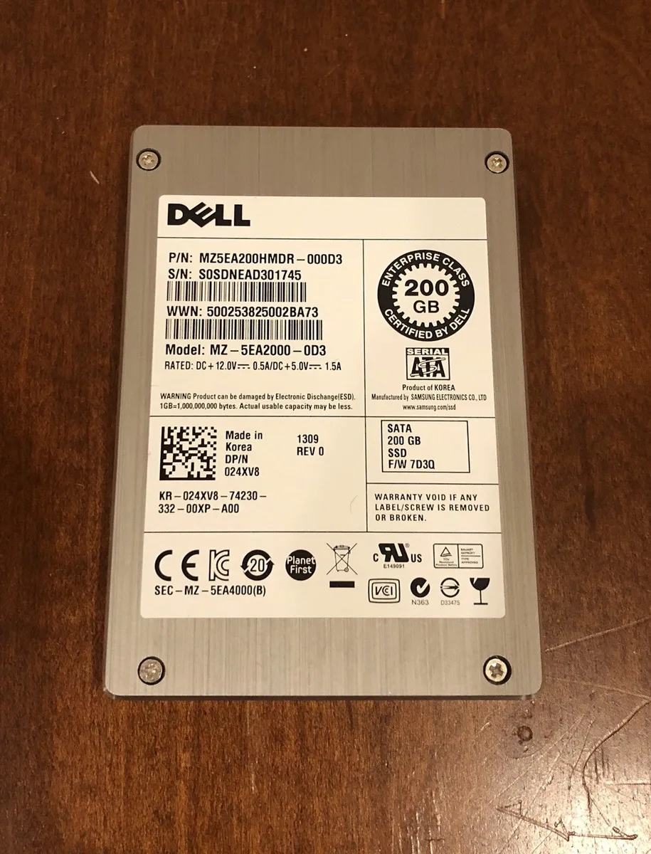 Refurbished Dell 24XV8 200GB SATA 2.5 inch enterprise SSD