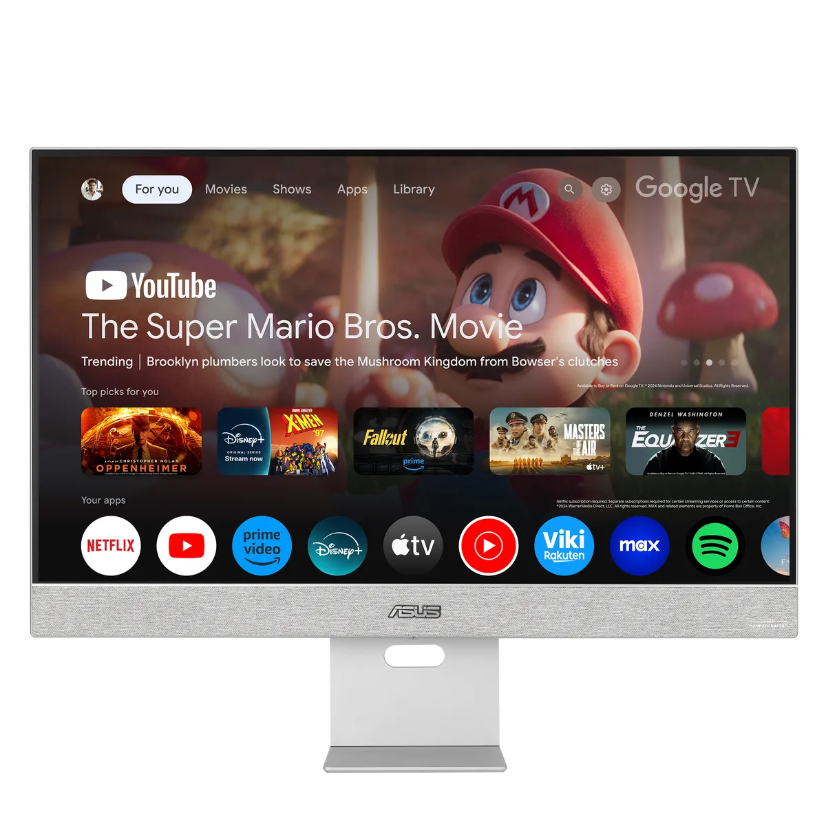 Silver 27 inch flat IPS monitor with thin bezels and adjustable stand