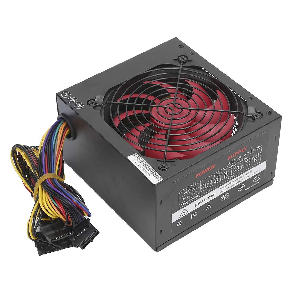myVolts myVolts ATX-250W 250W 20+4 Pin Red Mute Fan Manual 115/230V power supply — product photo