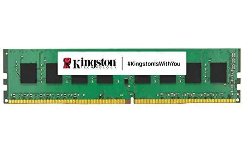 Green circuit board with black memory chips and gold edge connector