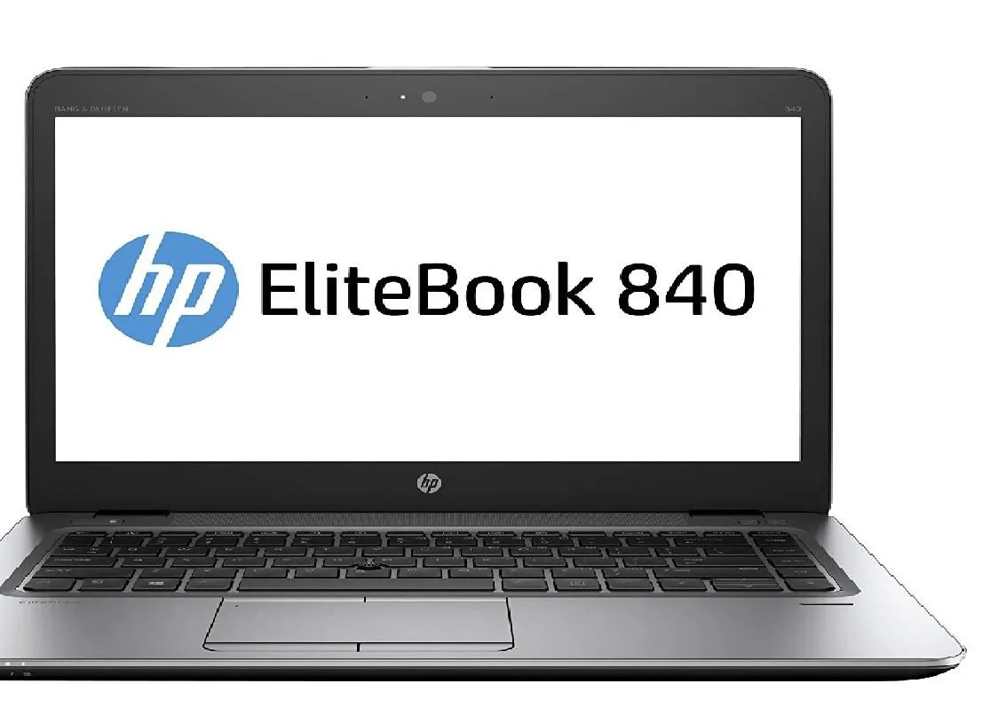 Silver 14-inch business laptop closed, thin profile, matte finish