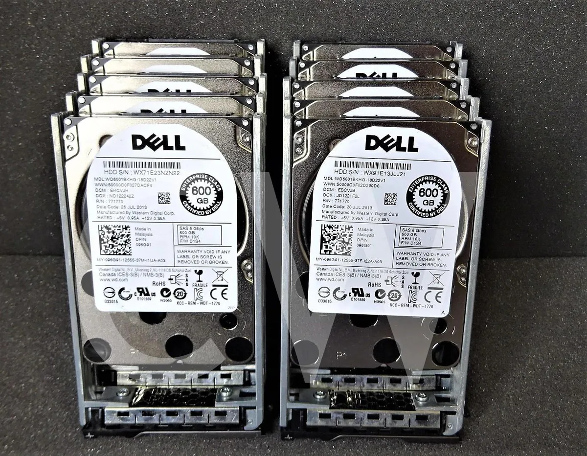 Silver 2.5 inch SAS hard drive in anti-static bag