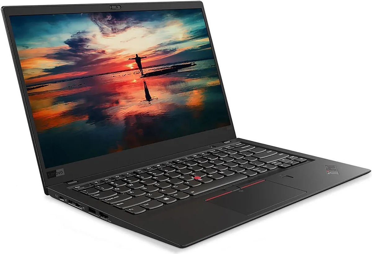 Black ThinkPad X1 Carbon Gen 6 ultrabook closed lid matte finish 14 inch