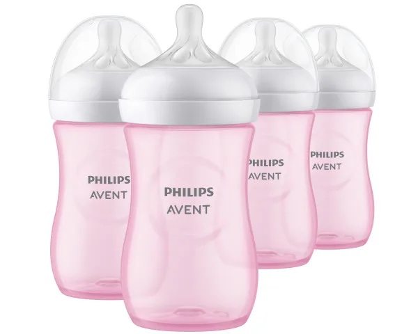 Avent Avent SCY903/14 Natural Bottles 9oz Pink Flow 3 4-pack — product photo