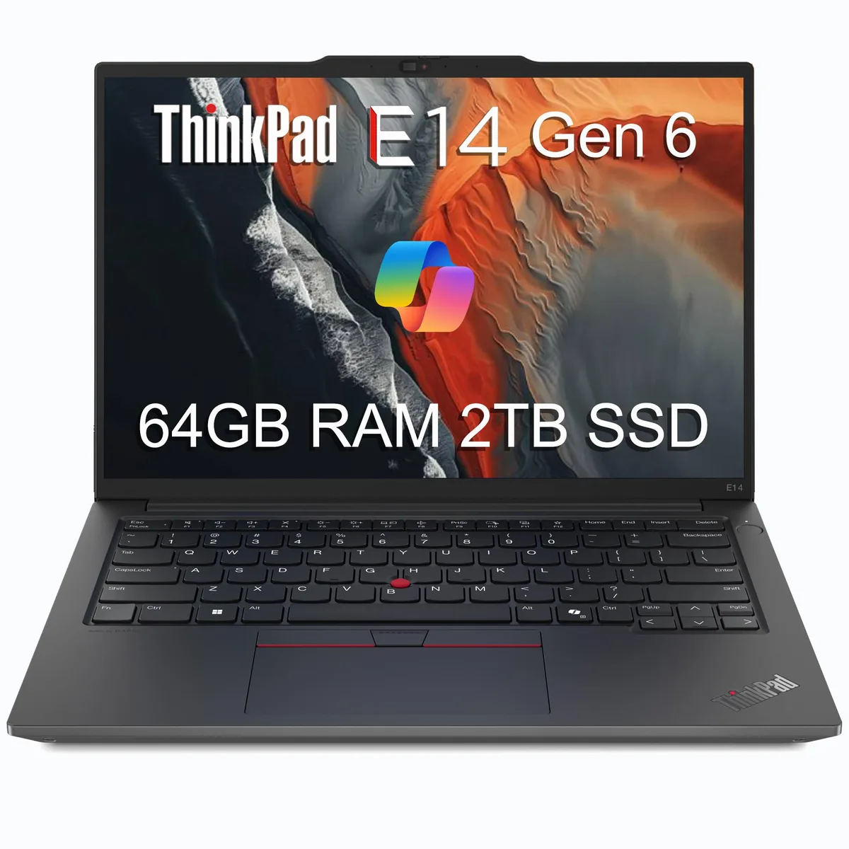 Lenovo Lenovo ThinkPad E14 Gen 6 business laptop AMD Ryzen 5 7535U 64GB DDR5 2TB NVMe 14" WUXGA Windows 11 Pro — Produktfoto