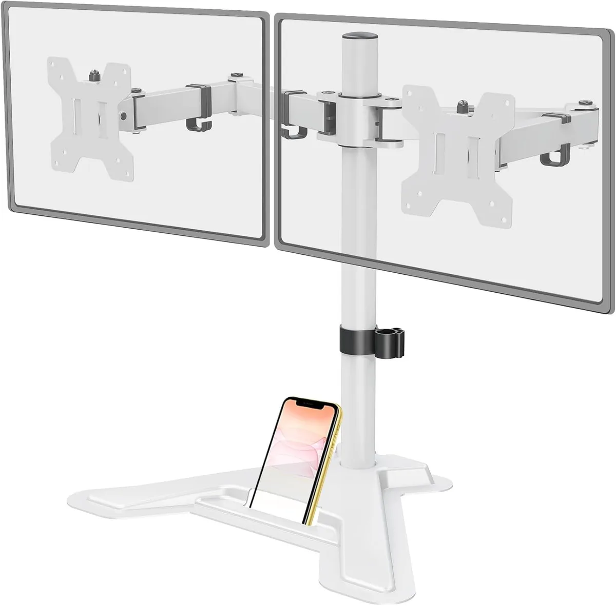 BFKK BFKK Dual Monitor Stand White 13-27in 17.6lbs VESA 75x75 100x100 — termékfotó