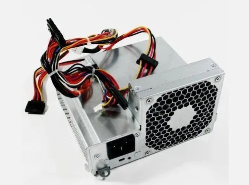 Rectangular metal power supply unit with label showing model DPS-240MB-3 A and HP branding