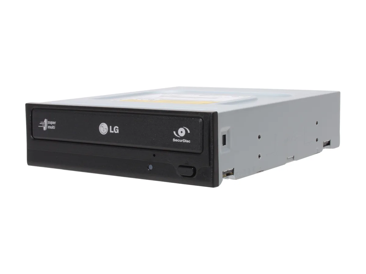 Black 5.25 inch tray-load DVD burner with matte finish