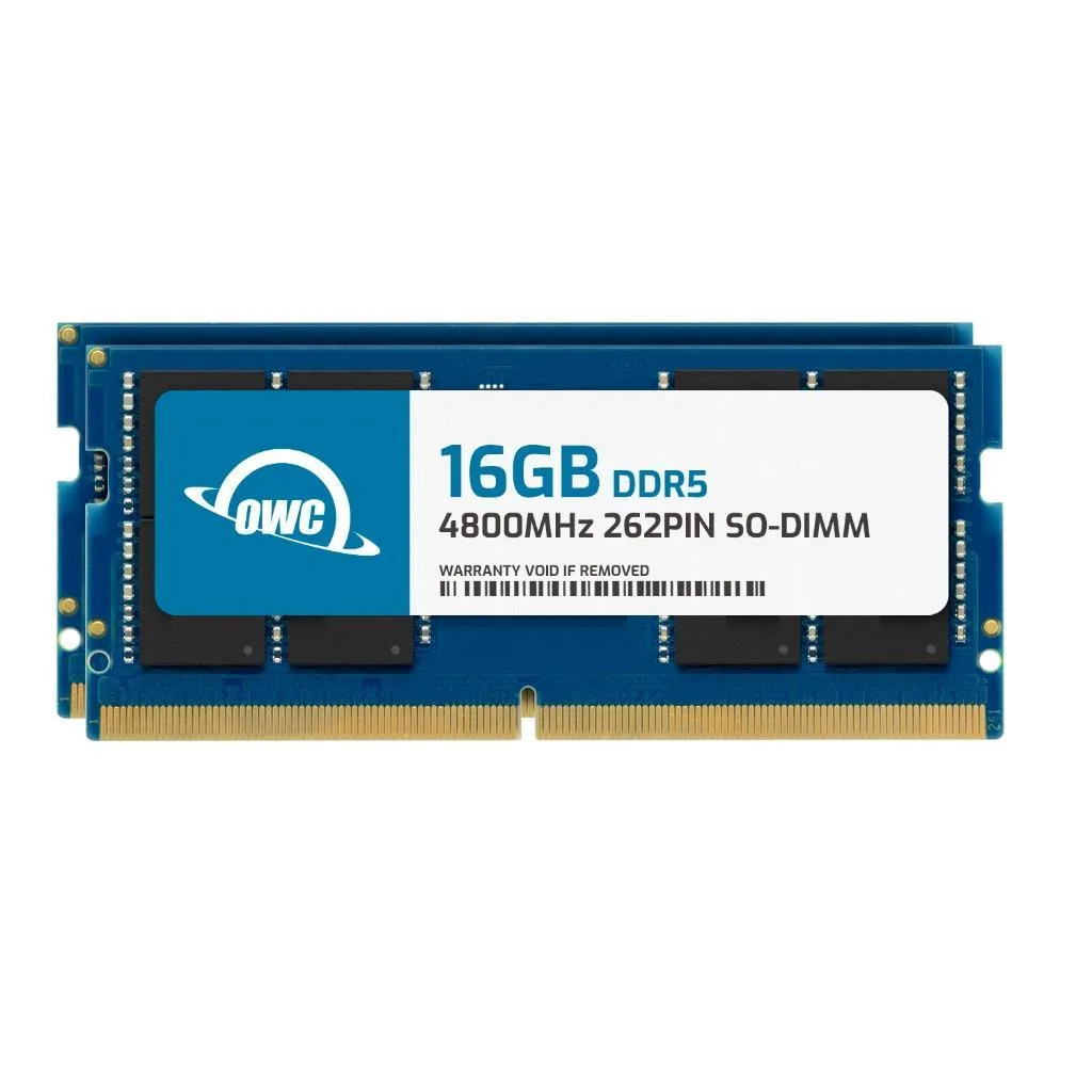 OWC OWC 32GB (2x16GB) DDR5 4800 CL40 262-pin 1.1V Non-ECC SODIMM laptop RAM — fotografie produktu