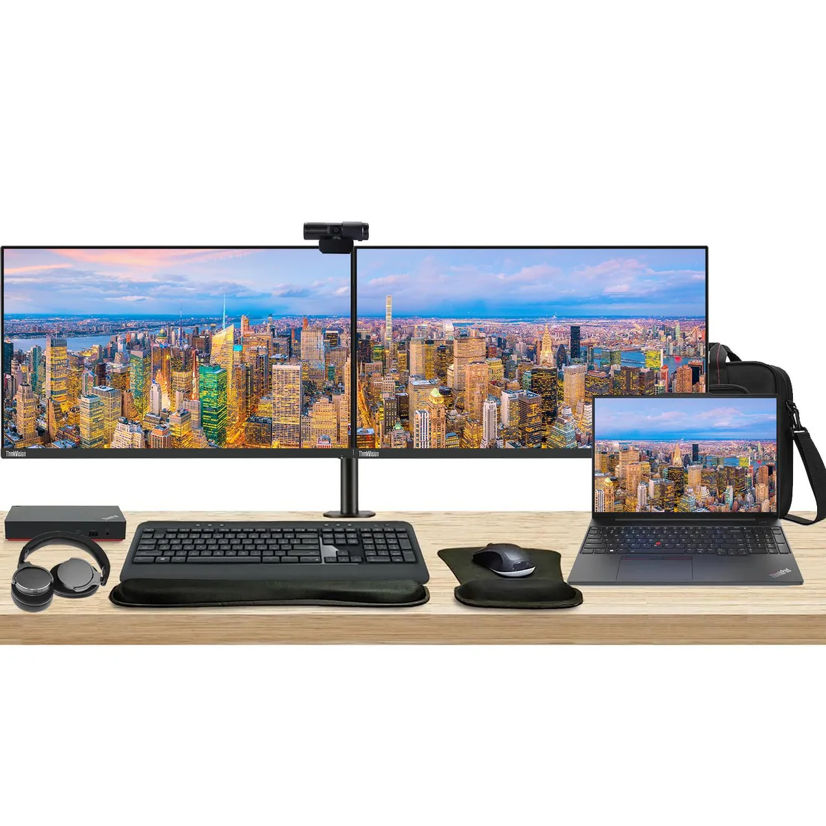 Lenovo Lenovo E16 16" Ryzen 7 16GB 512GB Bundle 2x 27" Monitors Dock MK540 — photo du produit