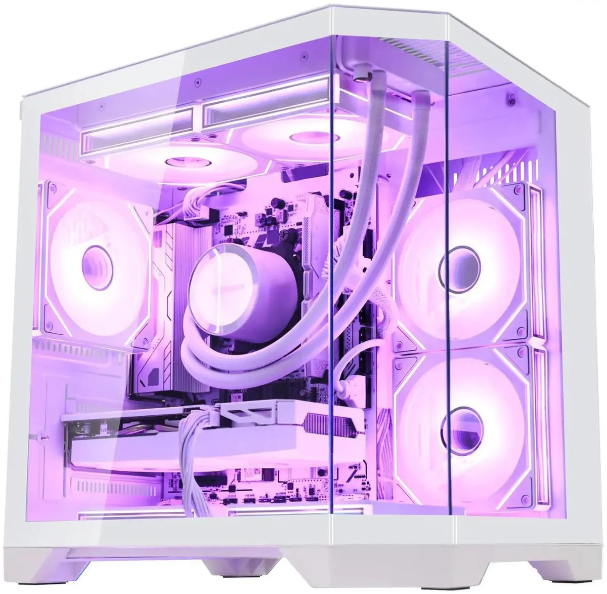 Hoengager Hoengager Gaming PC Ryzen 5 7600 RTX 5060 16GB DDR5 1TB SSD 850W 240mm AIO White — photo du produit