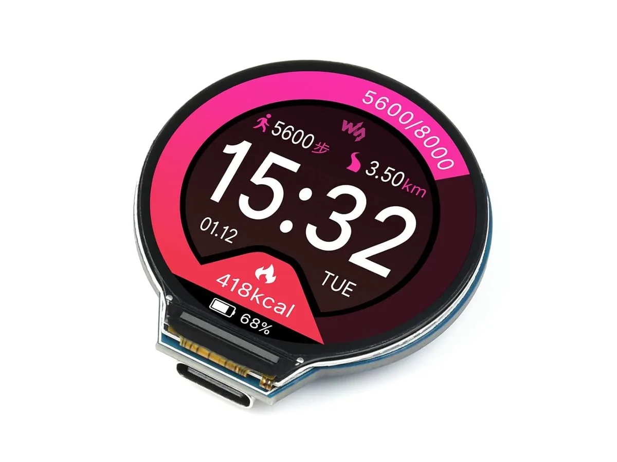 LORDWORLD LORDWORLD RP2040 Development Board 1.28inch 240×240 Round LCD — 商品写真