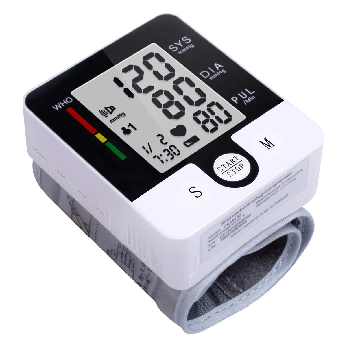 Greetmed CK-W132 wrist blood pressure monitor 13.5-19.5 cm cuff 90x2 memory — product photo