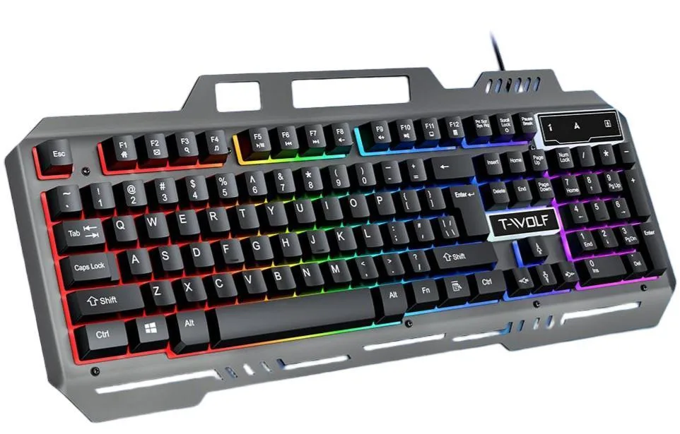 Laptomo full-size gaming keyboard with RGB lighting