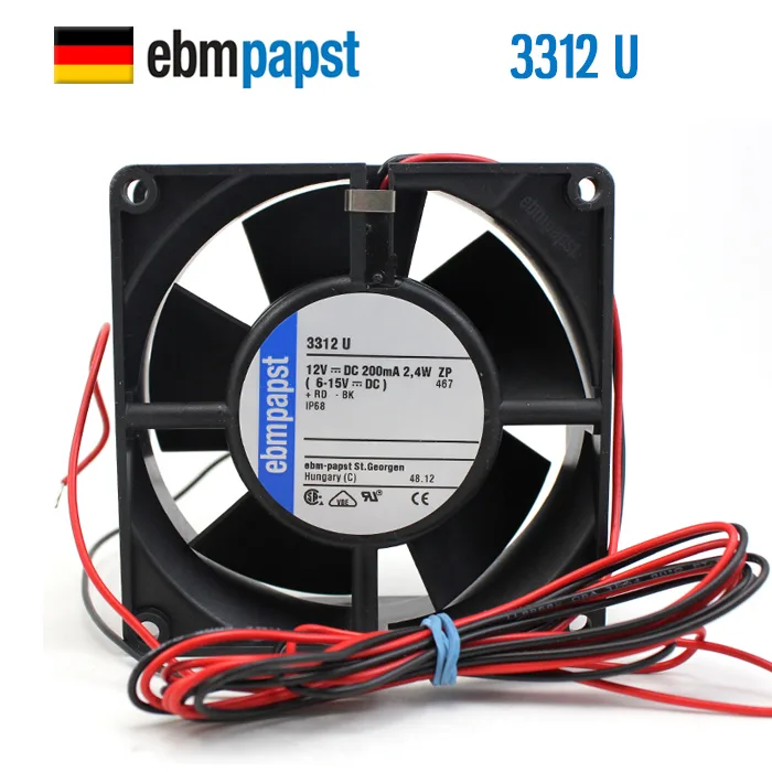 Fans Fans 3312UCategory 92 mm Case Fan 12V 2.5W 47 CFM 37 dB IP54 — product photo