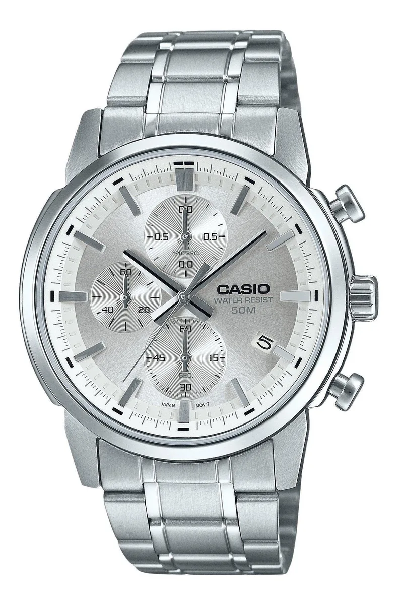 CASIO Casio Standard Chronograph MTP-E510D-7AV Silver Dial Quartz Watch — fotografia produsului
