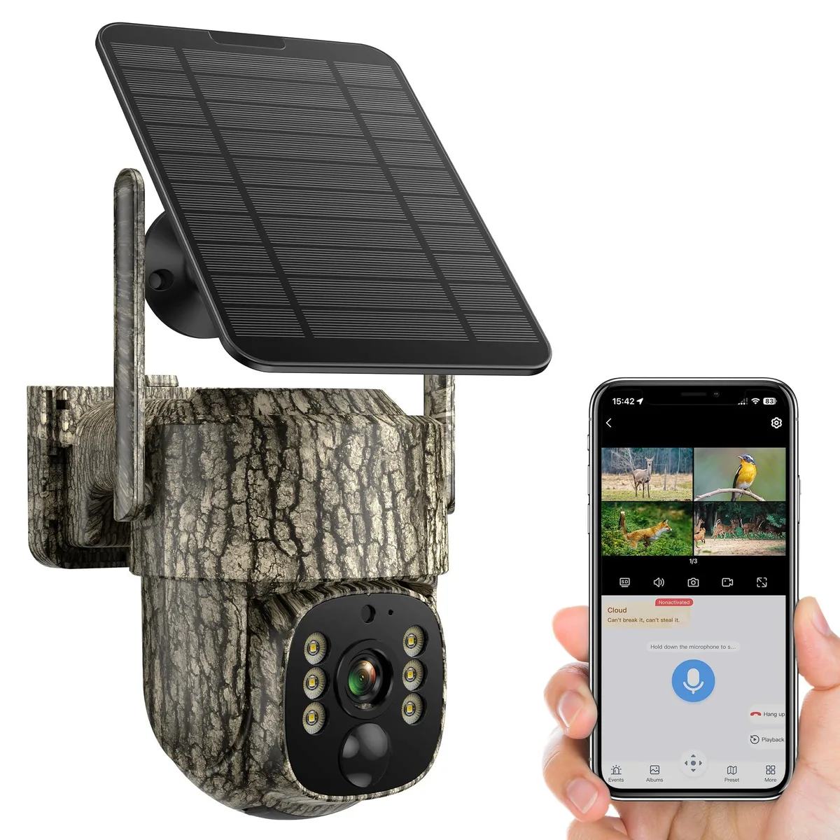  VOOPEAK TC32BX-1P 16 Channel 4G LTE Cellular Trail Camera 360° Live Streaming 2.5K Solar Powered — product photo