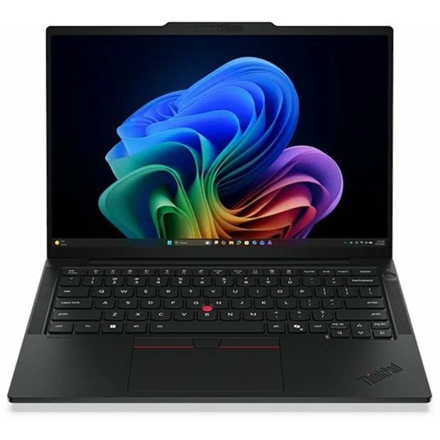Black 14 inch touchscreen laptop closed lid ThinkPad logo visible